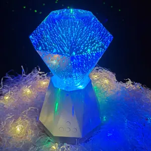 图雅WiFi应用智能3D钻石著名台灯带音乐表演装饰投影仪花式夜营帐篷灯