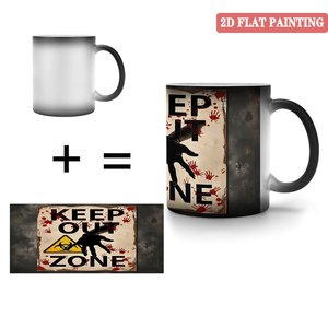 Frosted Black 11oz <b>Ceramic</b> <b>Mug</b> Heat Sensitive Color Changing Cup For Gift Message - Product Image 4