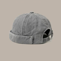 Gorra de algodón vintage lavado con logo OEM personalizado, estilo Duke, unisex, gorro redondo con calavera, gorro de hip hop urbano a la moda para hombres y mujeres, de fábrica.