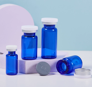 Flacons d'injection stériles professionnels en plastique transparent ambré, écologiques, avec bouchon personnalisé, marque personnalisable - Product Image 1