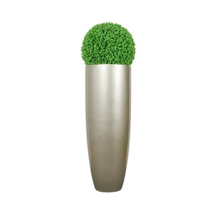 Vase décoratif moderne et minimaliste en fibre de verre, sur pied, en forme de bol et de bouteille, coloré - Product Image 5