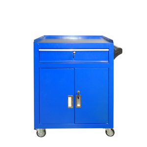 Blue <b>Tool</b> <b>Cabinet</b> With <b>Drawer</b> And Doors Mobile Workshop Storage Cart For Automotive Repair Parts Organization - Product Image 1