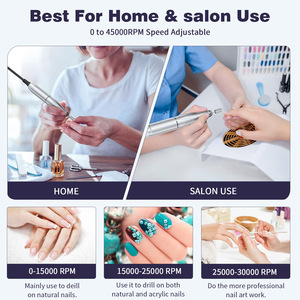 Polisseuse à ongles électrique professionnelle <span class=keywords><strong>2</strong></span> en <span class=keywords><strong>1</strong></span> Cross-Border New 45000rpm High Power Nail Drill With UV Lamp - Product Image 4