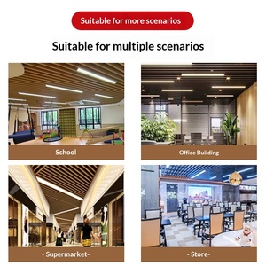 Profilé de grille de plafond suspendu en aluminium à grain de bois, tube carré, <span class=keywords><strong>pour</strong></span> bureaux commerciaux, bande longue, matériau décoratif <span class=keywords><strong>pour</strong></span> plafond - Product Image 2