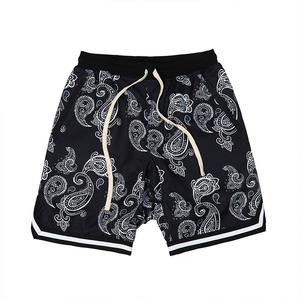 All'ingrosso 70 anni a vita alta <span class=keywords><strong>Bandana</strong></span> africano <span class=keywords><strong>pantaloncini</strong></span> da spiaggia Casual da uomo nero Paisley stampa <span class=keywords><strong>pantaloncini</strong></span> da tavola per gli uomini - Product Image 1