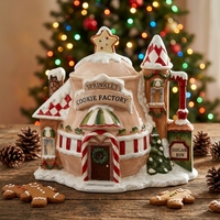 Pot à biscuits unique en céramique avec motif de village de Noël