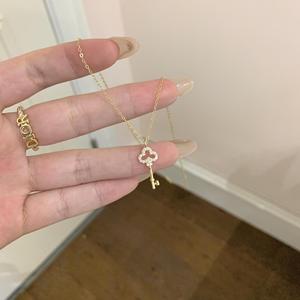 สร้อยคอเงินแท้ S925 ดีไซน์โบว์เล็ก รูปทรงน้ำเต้า สายแพลตตินัม สไตล์จีนใหม่ ประดับหยก ดีไซน์เฉพาะตัว สร้อยคอประดับกระดูกไหปลาร้า - Product Image 3