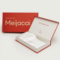 Boîtes d'emballage cadeau pliables élégantes et recyclables en papier rigide magnétique avec logo personnalisé rouge pour masque de sommeil