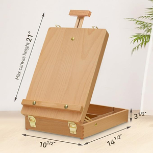 Caballete de Arte de Sobremesa para Pintura, Caja de Dibujo de Madera Premium, Caballete de Pintura Portátil para Escritorio para Estudiantes, Artistas Principiantes - Product Image 4
