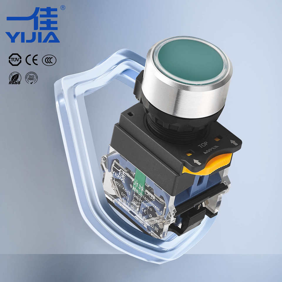 22MM IP67 Flat Plastic Push Button YJ139-LA38 Without Led Waterproof ...