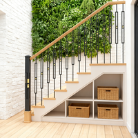 Décoration d'intérieur au design moderne, garde-corps d'escalier de forme carrée noire mate, balustrades en fer forgé pour balcon