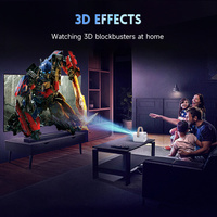 WOWOTO Mini projecteur portable 4K pour smartphone, 3000 lumens, LED RGB, DLP, mise au point automatique, home cinéma sans écran, Android 9