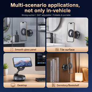 Support de téléphone de voiture à ventouse réglable 2024 avec rotation à 360 degrés pour utilisation sur bureau - Product Image 6