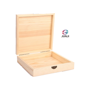 JUNJI Low Price Unfinished Sliding Pine Wood Box Slide Top wood gift box packaging ideas