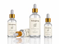 Botol Tetes Kaca Bening 5ml 10ml 15ml 20ml 30ml 50ml 100ml untuk Kemasan Kosmetik Serum Minyak Esensial dengan Pipet