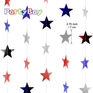 American Independence Day Red White Blue Pentagonal Star <b>Garland</b> Paper Streamers Festive Party Decorations Hanging Ornaments - Product Image 2