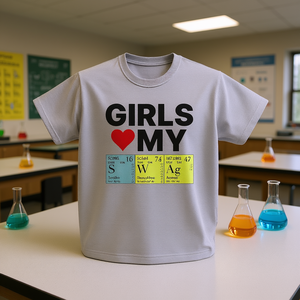 Las chicas adoran mi camiseta de ciencia y química, camiseta divertida con memes, camiseta con diseño de meme, embarazosa, inapropada - Product Image 1