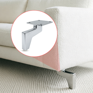JIEYING Verchroomde meubelpoten Duurzame L-vormige metalen bankpoten met antislip pad voor bank, bed, kast - Product Image 2