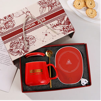 Ensemble chauffe-tasse électrique personnalisé, chauffe-tasse intelligent USB, contrôle de la température, tasse en céramique, cadeau de mariage, cadeau d'entreprise