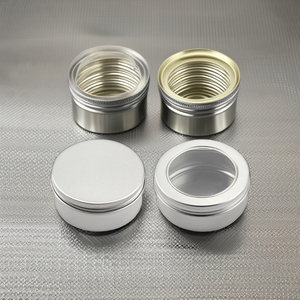 Frascos de crema de aluminio redondos vacíos directos de fábrica <span class=keywords><strong>25g</strong></span> 60g 100g 150g 180g latas con tapa de ventana transparente para almacenamiento de té - Product Image 4