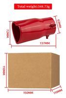 Silencieux d'échappement de voiture universel de luxe en acier inoxydable rouge/rose, de haute qualité, en forme de cœur, 63 mm, modèle 106