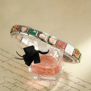 Hapiship Fashions Best Friend Rich Guys Hug Me All Mine Charm Links Fit 9mm Pulsera de acero inoxidable Fabricación de joyería DIY DJ731 - Product Image 4