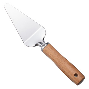 Wooden Handle Pizza Cutter And Spatula Set Stainless Steel Beechwood Baking Tools For Pizza Cake Cheese - Product Image 4