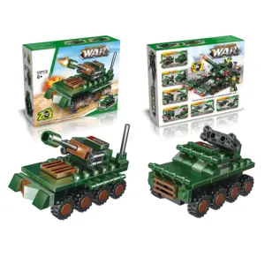 KSF 6-In-1 Military Model Tank Building Blocks Small Particle Army Building Blocks Children'S Toy Gift