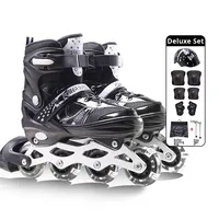Patins à roulettes professionnels d'extérieur pour enfants et adultes – Vente en gros transfrontalière – Patins réglables pour débutants avec roues LED clignotantes