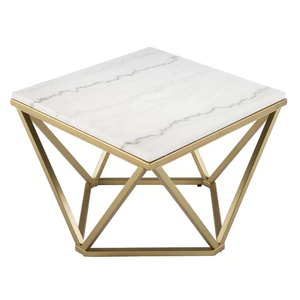 Modern Marble Top <b>Square</b> Coffee <b>Table</b> Iron Frame Powder Coated Metal Furniture Dining <b>Kitchen</b> Bedroom Home School Living Room - Product Image 1