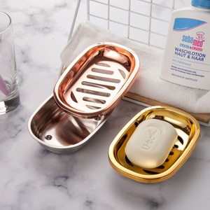 Porte-savon moderne en acier inoxydable 304, étanche, à fixation murale, pour salle de bain d'hôtel, avec drain supérieur et inférieur - Product Image 1