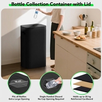 Conteneur de collecte de bouteilles pliable 110L avec couvercle et sac de transport, panier à linge pliable pour la cuisine et la maison
