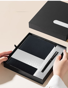 Juego de regalo de diario de negocios elegante Xinrunjin, cuaderno y bolígrafo de cuero PU Premium, artículos promocionales corporativos personalizables - Product Image 2