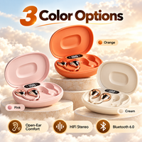 Nouveaux écouteurs intra-auriculaires à clipser style pendentif 2026, mini design à clipser, Bluetooth 6.0, autonomie de 38H, étui à affichage numérique