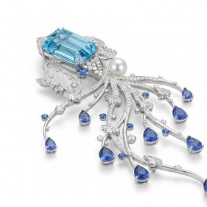 [Salon international de bijoux de Hong Kong] Bijou élégant et tendance en alliage de cuivre avec pierres synthétiques, unisexe, idéal pour mariage ou fête - Product Image 2