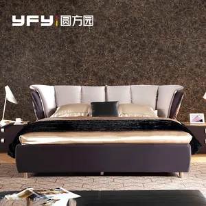 YFY yatak odası mobilya Set başlık çoklu renkler boyutları lüks Vintage klasik çift kumaş döşemeli yatak