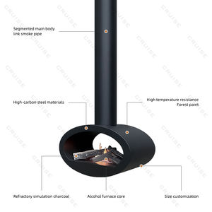 CRUISE <span class=keywords><strong>Moderne</strong></span> 360 Degrés Plafond Rotation Cheminée Intérieure 800mm <span class=keywords><strong>Suspendu</strong></span> Bio Ethanol Poêle pour Hôtels Villa <span class=keywords><strong>Moderne</strong></span> Suspendue - Product Image 5