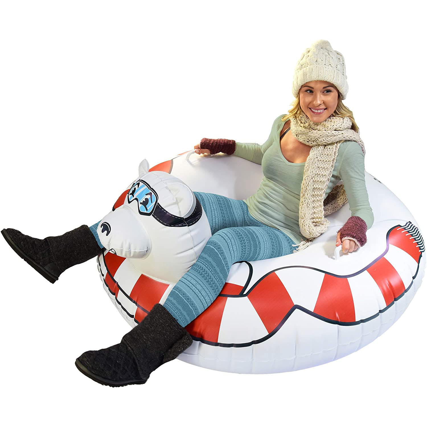 Polar bear snow tube Ski inflatable Snow board for children and adults