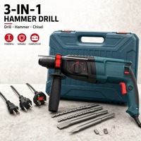 Marteau perforateur rotatif filaire GBH2-26D, 3 modes (perçage, martelage, sculpture), prise UE, kit d'outils électriques avec embouts, burins et mallette de rangement
