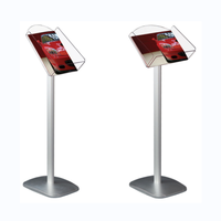 Présentoirs en aluminium et acrylique pour la vente directe avec porte-menu et porte-dépliants, supports d'affichage