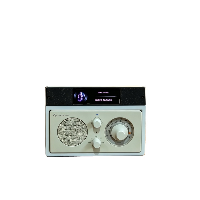 Retro for Speaker with AMOLED Display-Vintage FM Radio Style Desktop Speaker with Music Visualizer China