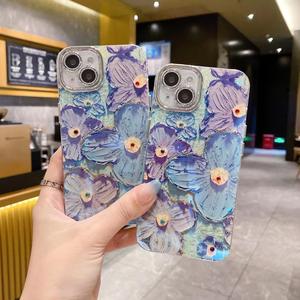 Case per cellulare con pittura a olio con fiori di rosa blu per <span class=keywords><strong>iPhone</strong></span> 15 14 Pro 13 Pro Max 12 <span class=keywords><strong>11</strong></span> Pro Max PC - Product Image 2