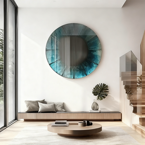 Plafond et décoration murale de <span class=keywords><strong>miroir</strong></span> convexe en acier inoxydable moderne pour les villas de <span class=keywords><strong>chambre</strong></span> à coucher Technique de coulée Thèmes d'amour et de musique - Product Image 2