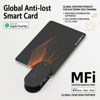 Traceur GPS intelligent ultra-fin de type carte certifié MFi, rechargeable et étanche, pour animaux de compagnie (chiens, chats) et localisateur de portefeuille, pour la vie quotidienne