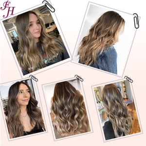 Extensions de cheveux humains à clips sans couture double épaisseur FH Wholesale, 100 % cheveux russes Remy, lot à clips - Product Image 6