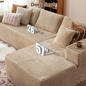 Sofá Seccional <span class=keywords><strong>de</strong></span> <span class=keywords><strong>3</strong></span> <span class=keywords><strong>Plazas</strong></span> con Diseño <span class=keywords><strong>de</strong></span> Bloque <span class=keywords><strong>de</strong></span> Tofu en Tela Comprimida y Sillón Reclinable - Product Image 4