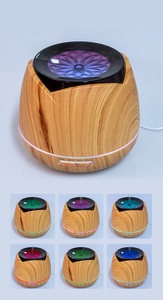 Difusor de altavoz BT Humidificador de niebla fría con sonido de música en casa de grano de madera de 400ml - Product Image 4