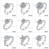 Haut de gamme 1 carat Moissanite Pigeon oeuf bague en diamant S925 argent Sterling luxe romantique fée vent proposition bague plaqué rhodium