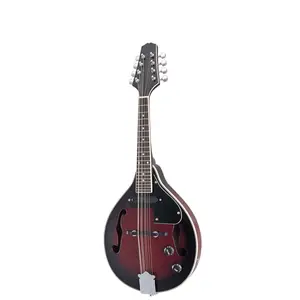 Elektrik akustik mandolin elektrik kutusu mandolin 8-string enstrüman elektro-akustik şarap kırmızı/log renk