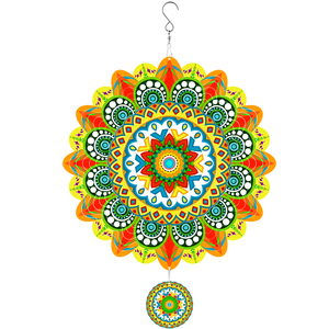 Wholesale Garden Ornaments 3D Wind Spinner Mandala,Colorful Custom Shape Wind Spinners <b>Ball</b> Bearing Garden Decoration Mandala - Product Image 1